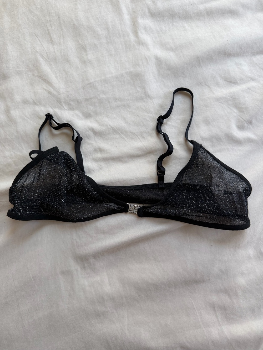 Misguided Glitter Mesh Bra